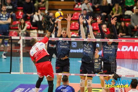 #SuperLega #VolleyAddictedSuperLega Credem Banca 2023/24 - PlayOff ScudettoQuarti di Finale - Gara 1GAS SALES BLUENERGY PIACENZA 2 - ALLIANZ MILANO 3PalaBancaSport - Piacenza - 6 marzo 2024Gallery: www.volleyaddicted.comCredit: Morotti Matteo/VolleyAddicted.com