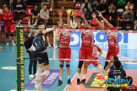 #SuperLega #VolleyAddictedSuperLega Credem Banca 2023/24 - PlayOff ScudettoQuarti di Finale - Gara 1GAS SALES BLUENERGY PIACENZA 2 - ALLIANZ MILANO 3PalaBancaSport - Piacenza - 6 marzo 2024Gallery: www.volleyaddicted.comCredit: Morotti Matteo/VolleyAddicted.com